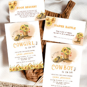 A Little Cowboy Western Rodeo Baby Shower Invitation