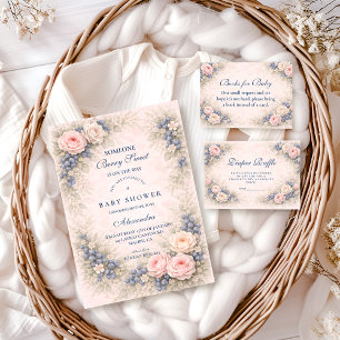 Blue Bow Blueberry Diapper Raffle Enclosure Card