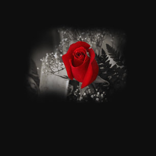 Invitation Élégant Mariage noir et blanc Rose rouge