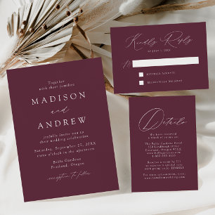 Modern Elegant Purple and Gold Monogram Wedding