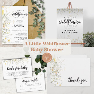 A Little Wildflower Yellow Watercolor Baby Shower Banner