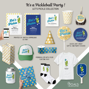 Funny Pickle Playing Pickleball Birthday Party Invitation