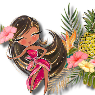 Aloha Glitter Wedding Shower Invitation