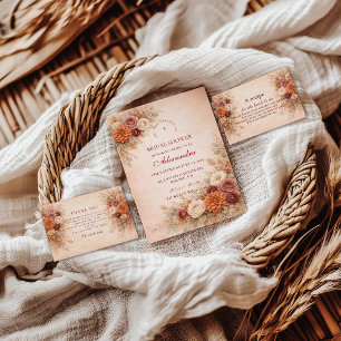 Classic Fall Flower Bridal Shower Invitation