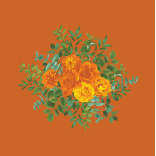 Invitation Orange Rust Fall Rose Floral Mariage