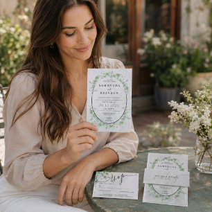 Calligraphy Eucalyptus Greenery special day Save The Date