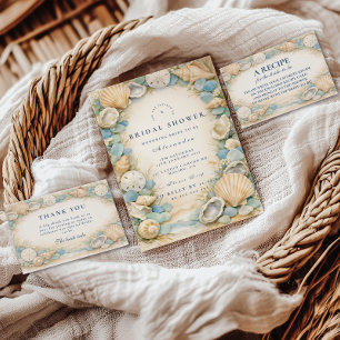 Sandy Shores Seashell Bridal Shower Invitation