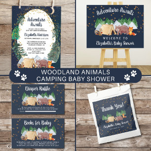 Adventure Awaits Woodland Animals Baby Shower Paper Plate