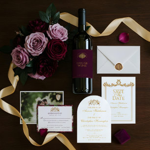 Royal Muse Medieval Fantasy Ornate Plum Wedding Save The Date