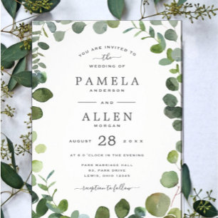 Rustic Greenery Eucalyptus Wedding Invitation