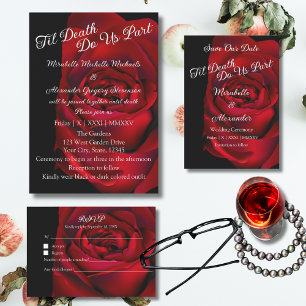 Bold Goth Moody "Til Death Do Us Part" Wedding Invitation