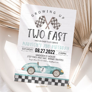 Two fast Birthday invitation Party Car Invites Rac