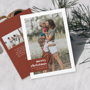 Simple Typographic Photo Christmas Holiday Card