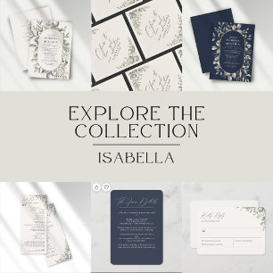 Invitation En Aluminium Vert Oval Marine RSVP QR Code Mariage Rose Or