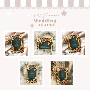 Golden Autumn Art Nouveau Wedding Save The Date
