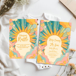 Sunshine Baby Shower Here Come The Son  Invitation