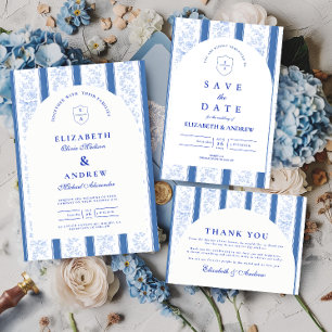 Classic Delft Blue Porcelain Wedding Save The Date