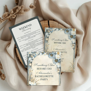 Something Blue Thistle Floral Bachelorette Party Invitation