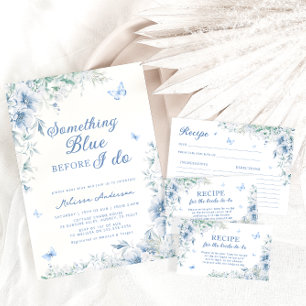 Something Blue Before I do Elegant Bridal Shower Invitation