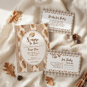 S'more to Love Rustic Gingham Baby Shower Invitati Invitation