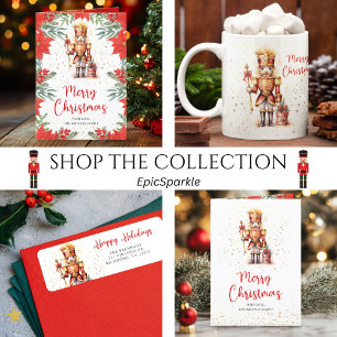 Red Nutcracker Merry Christmas Classic Round Sticker