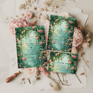 Romantic Vintage Rose Gate Invitation