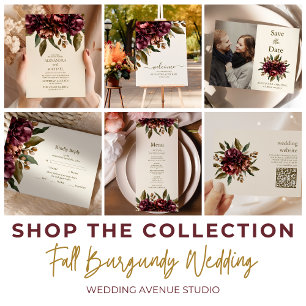 Boho Autumn Wildflower Botanical Wedding  RSVP Card