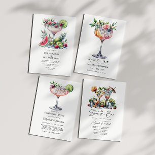 Brat Green & Pink Cocktail Rehearsal Dinner Invitation
