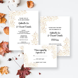 Maple Leaf Edge Fall Wedding Save the Date