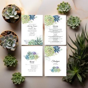 Invitation Watercolor Desert Cactus Succulents Mariage