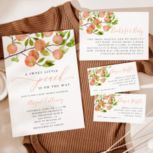 Sweet Little Peach Baby Shower Invitation