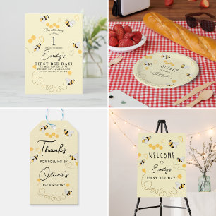 Elegant 1st Bumble Bee Day Birthday Honey Thank You Card