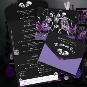 Black Death Dancing Skeletons Halloween Wedding