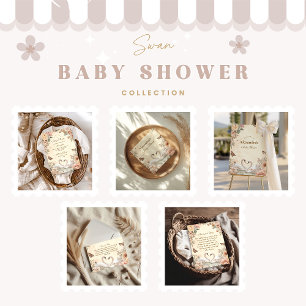 Romantic Floral Swan Books for Baby  Enclosure Card