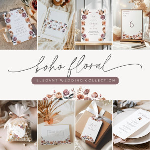 Boho Purple Neutral Floral Mariage Affiche de bien