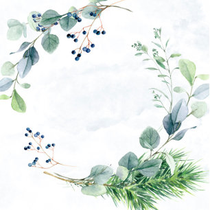 Dusty Blue Eucalyptus Couples Shower Invitations