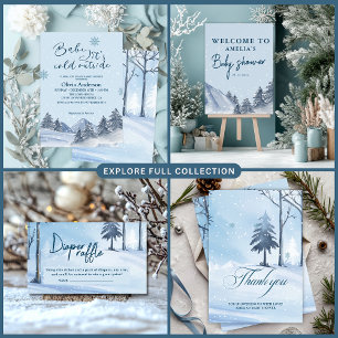 Baby its cold outside winter snowflake baby shower classic round sticker