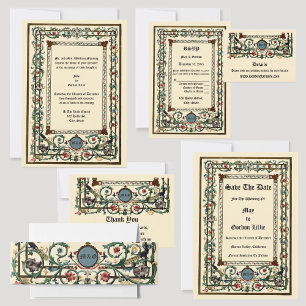 Vintage "Medieval" Illuminated Wedding Welcome Poster
