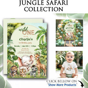Safari Jungle Cute Animals Two Wild 2nd Birthday Invitation