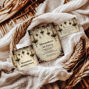 Gothic Chandelier Roses Birthday Thank You Card