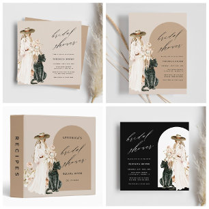 Wild Leopard Boho Lady Bridal Shower Recipe Book Binder