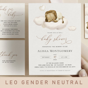 Lion Baby Shower Invitation