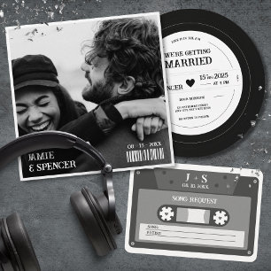 Enveloppe Retro Vinyl Record Couverture photo Album Mariage