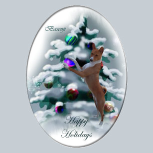 Cartes Pour Fêtes Annuelles Cadeaux de Noël Basenji