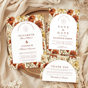 Vintage Floral Arch Elegant Wedding Save The Date