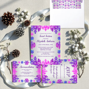 Sweet 16 Winter Snowflake Birthday RSVP Card
