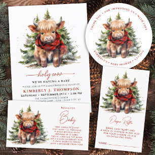 Highland Cow Cozy Winter Farm Animal Book Request Enclosure Card