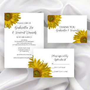 Yellow Sunflower Wedding R.S.V.P. Response Card
