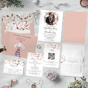Nothing Fancy Just Love Wreath Photo Wedding Invitation