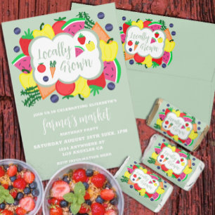 Locally Grown Farmer's Market Birthday Invitation